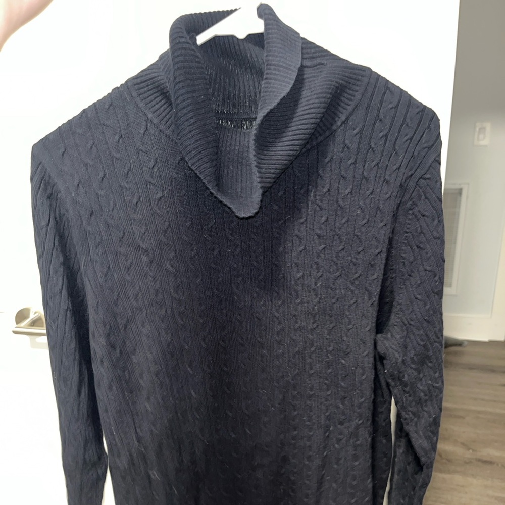 Womens Black Cable Knit Sweater